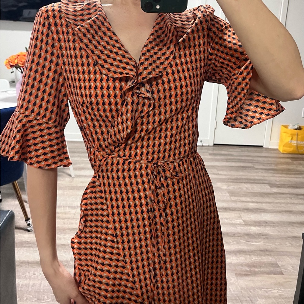 Orange wrap onepiece by popular korean brand